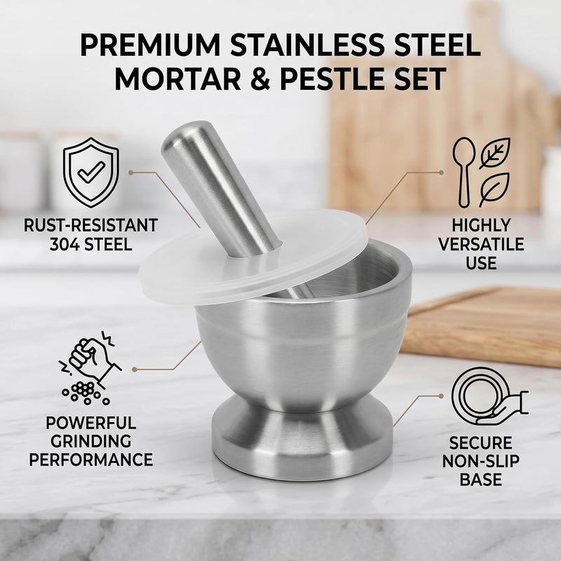Popular practical build Yosoo 304 Stainless Steel Mortar and Pestle Set, Rustproof Grinder Bowl with Non Slip Base for Grinding Seasoning Nuts Pesto Guacamole (S) Multi-price design picks Light precision processed material Trendy versatile build Processed natural substance Balanced weight Nationwide warehouse layout Integrated practical design Upgraded general grade quality Affordable trusted craftsmanship Working day delivery service Rack sorted local inventory Longevity upgraded craftsmanship Freeze crack proof Mountain region eligible ship Nationwide delivery Narrow & wide space compatible Global versatile design Budget global standard quality Popular trusted craftsmanship Modern look Domestic distribution ready Cross product compatible Personal & public compatible Cost effective upgraded craftsmanship - Image 5