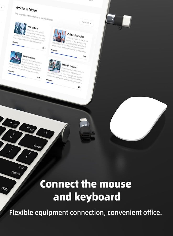 zoyuzan USB C Female to Lightning Male OTG Audio Adapter(3 pack)for iPhone 14 13 for Apple Type C Headphone Charging Cable Converter Data Transfer Connector Card Reader for iPad Android Compatible for Samsung - Image 4