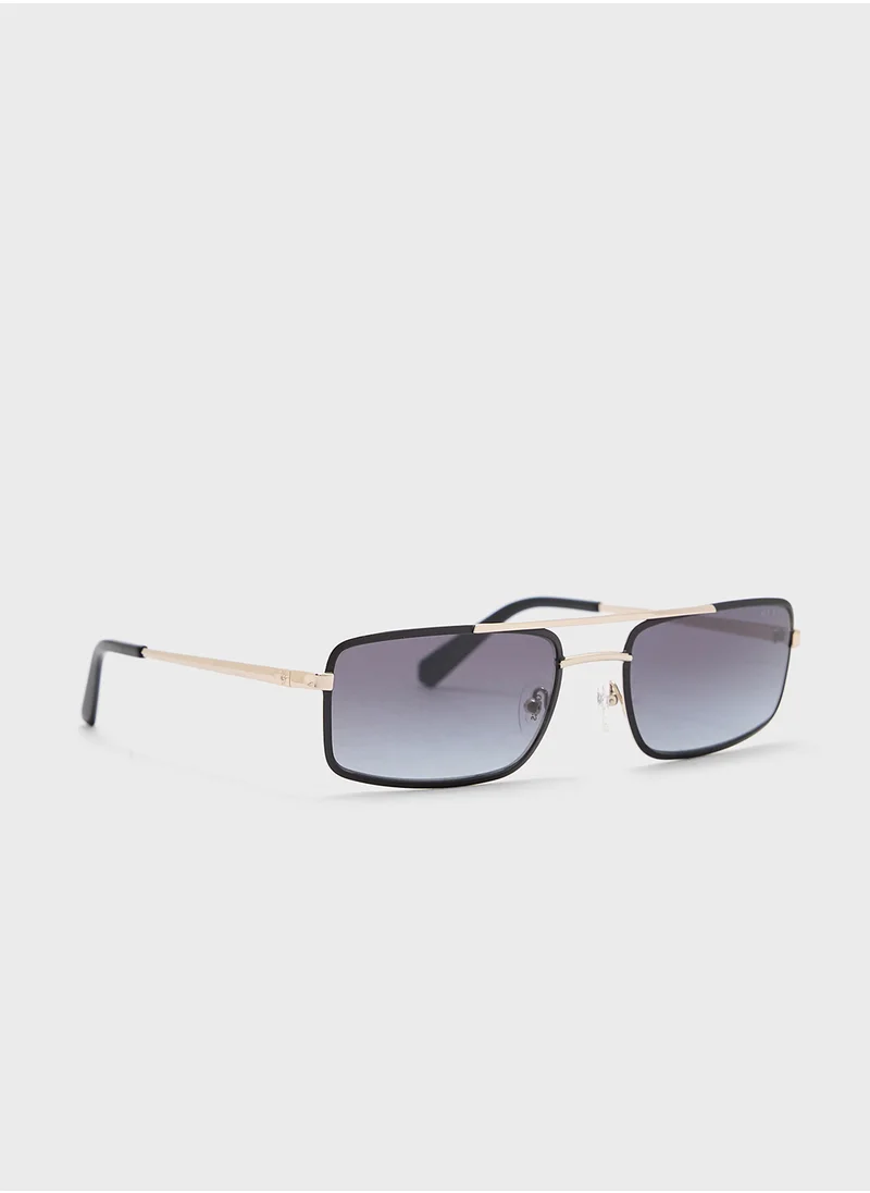 جس Metal Shaped Sunglasses