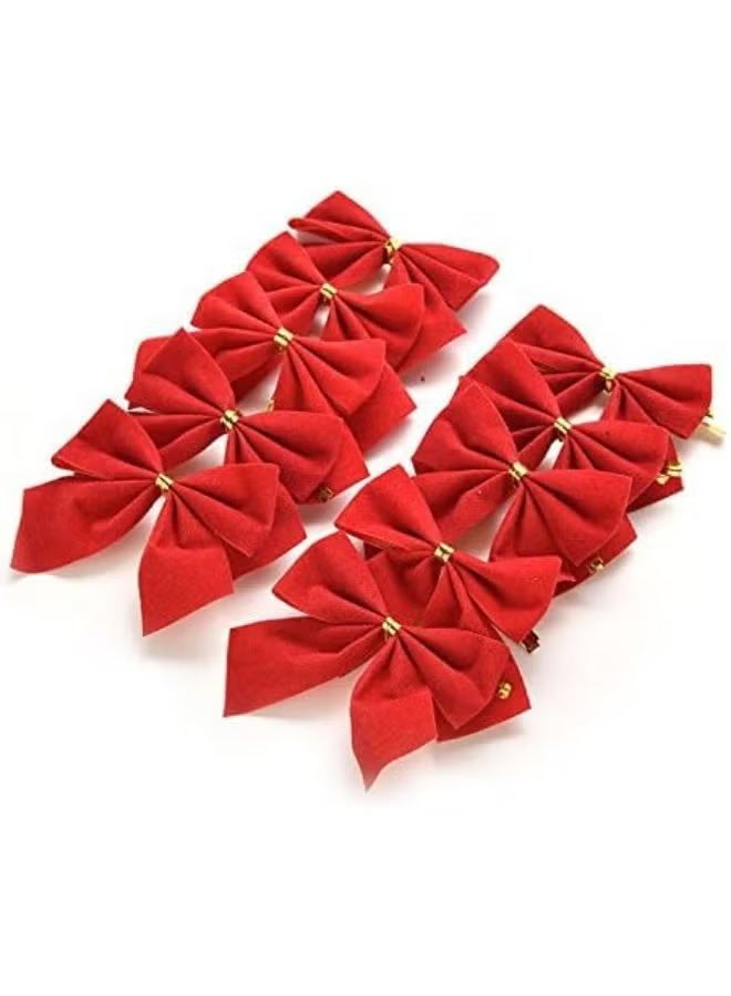 ١٢ قطعة من فيونكة حمراء مزخرفة - تغليف هدايا أنيق وديكور منزلي - خيارات متعددة للعبوات - Image 1