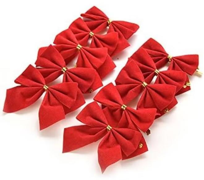 12 pcs. Red Decorative Bow – Elegant Gift Wrap & Home Decoration – Multiple Pack Options - Image 1