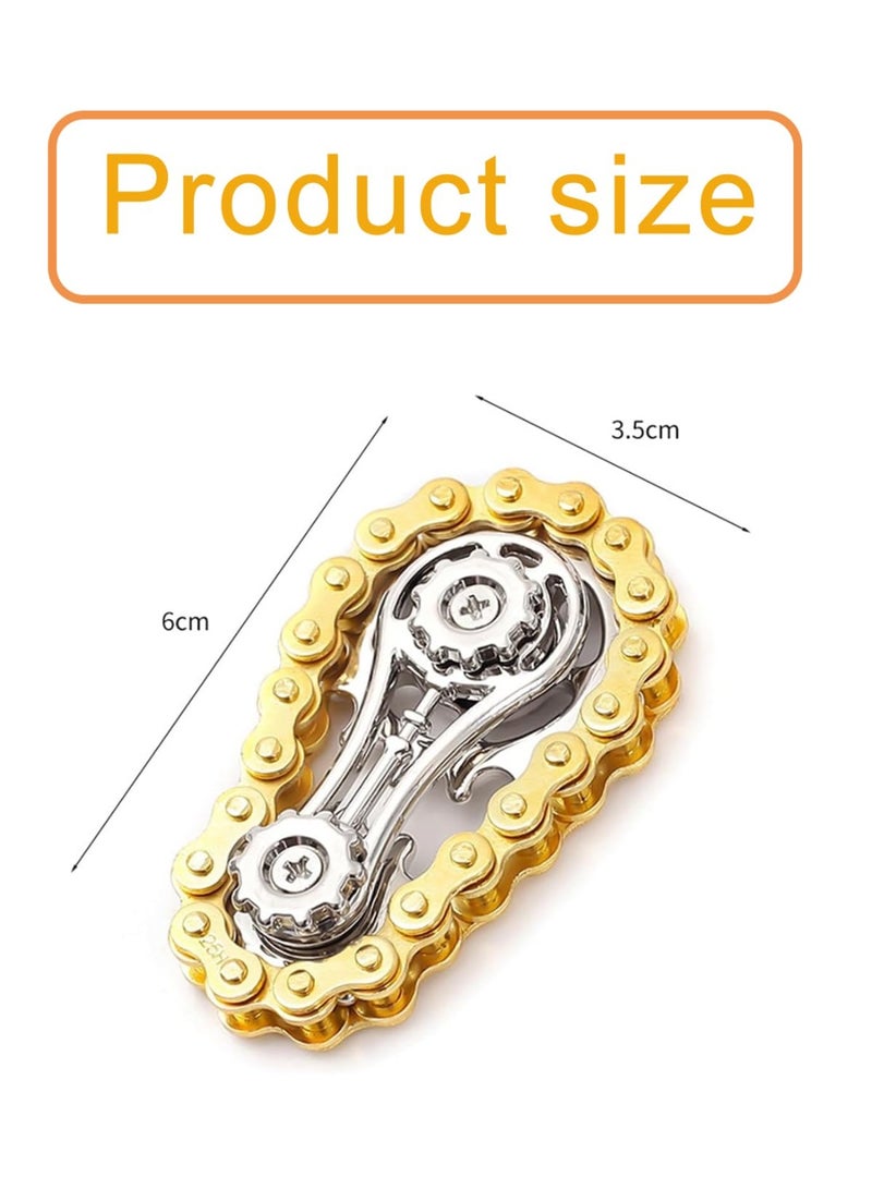 مكعب تروس سلسلة الدراجة الحسية المعدنية، لعبة مبتكرة لتخفيف التوتر، لعبة دوارة يدوية للإصبع - Image 2