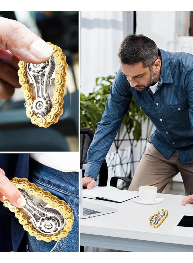 مكعب تروس سلسلة الدراجة الحسية المعدنية، لعبة مبتكرة لتخفيف التوتر، لعبة دوارة يدوية للإصبع - Image 5