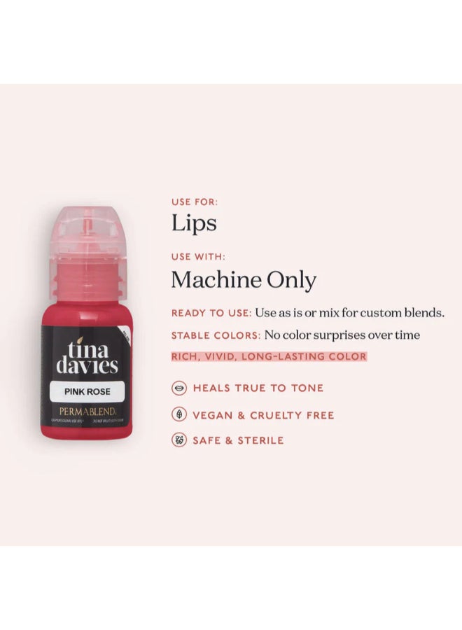 Perma Blend صبغة شفاه تينا ديفيز - وردي روز 15 مل Pbtdpr1/2 - Image 2