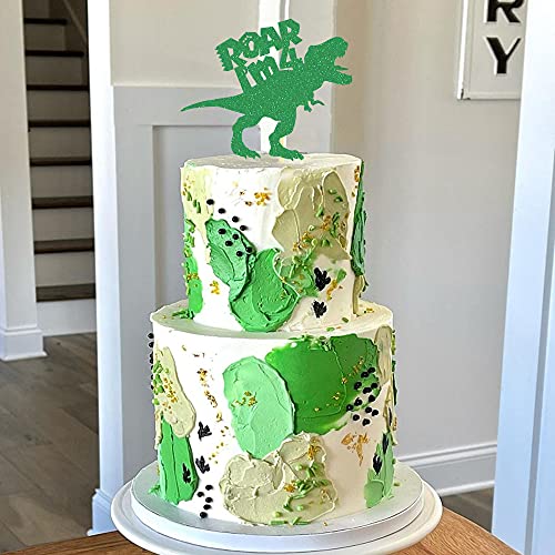 Festiko® Dinosaur Cake Topper for Boys Girls Kids Birthday Party Dinosaur Themed Party Decoration (4th Birthday) - Image 5