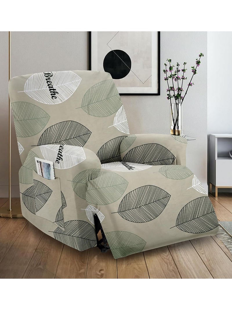 VORHANG Super Stretch Printed Recliner Cover Recliner Couch Covers Recliner Chair Cover Form Fitted Non Slip Reclining Slipcovers for Standard Large Recliner Soft Thick Sage - Image 2