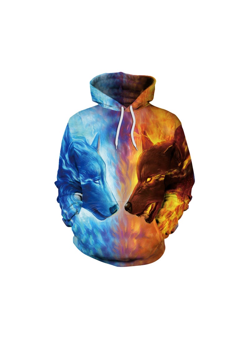 Loquat Digital Printed Loose Hooded Sweater  - Image 1