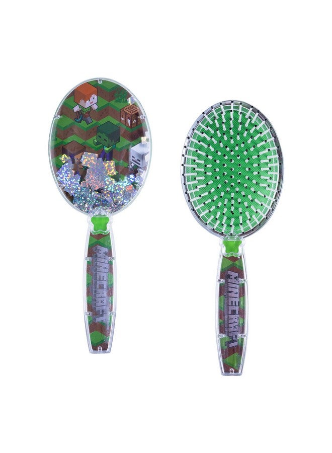 Luv Her Minecraft Hair Brush With Magical Sparkling Cubes Confetti Hair Brush Green Boys Hair Brush Ages 3+ - Image 1