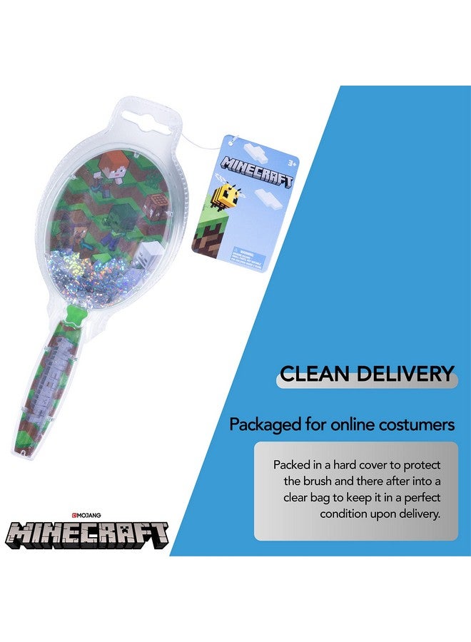 Luv Her Minecraft Hair Brush With Magical Sparkling Cubes Confetti Hair Brush Green Boys Hair Brush Ages 3+ - Image 4