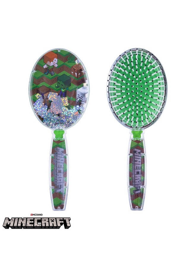Luv Her Minecraft Hair Brush With Magical Sparkling Cubes Confetti Hair Brush Green Boys Hair Brush Ages 3+ - Image 5