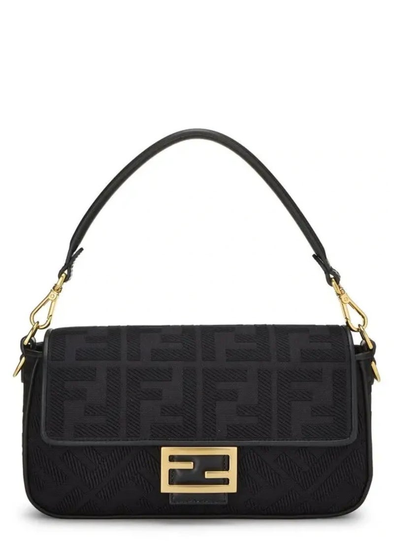 Fendi Rx - Canvas Vitello King Extra Strap FF Embroidered Baguette - Image 1