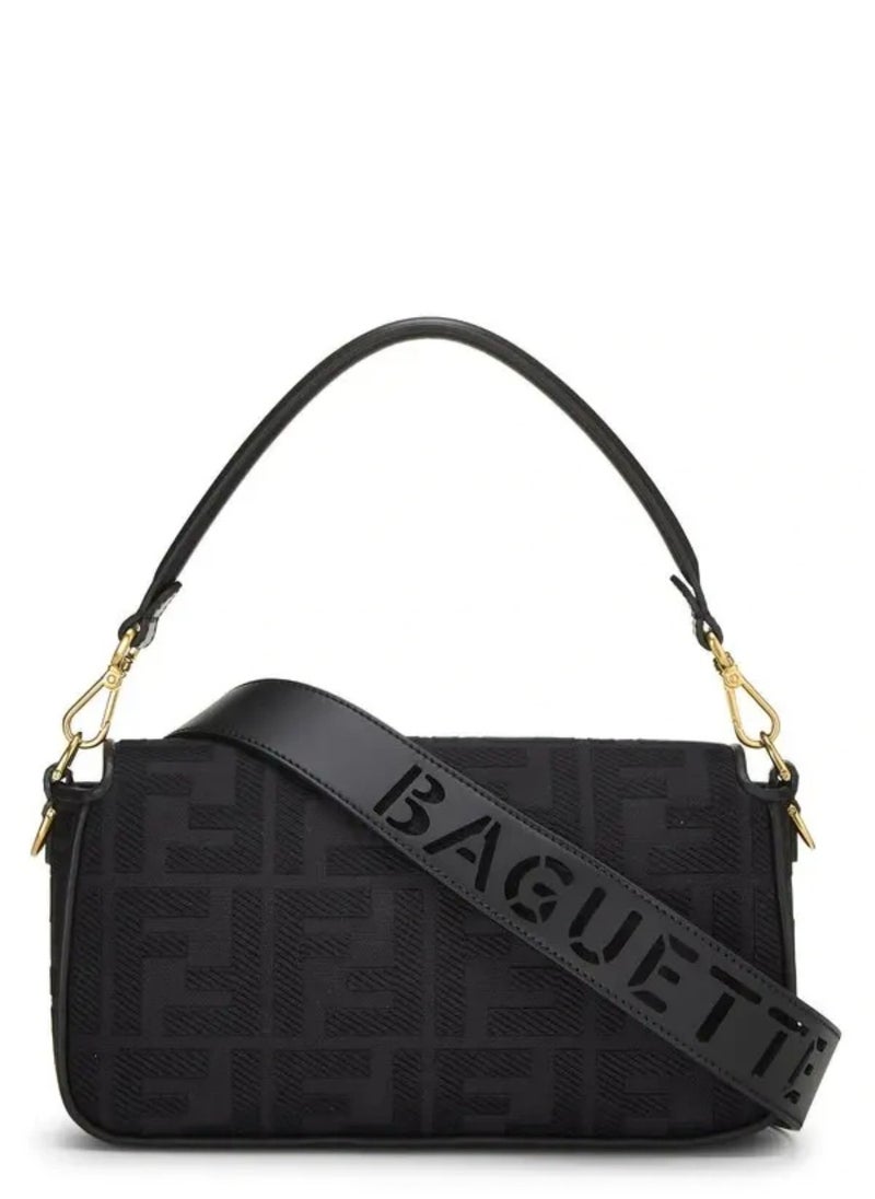 Fendi Rx - Canvas Vitello King Extra Strap FF Embroidered Baguette - Image 1