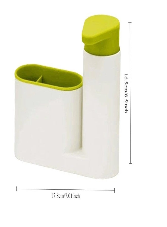 BSITFOW Soap Dispenser for Kitchen & Bathroom Sink,2 in 1 Sink Tidy Set Stand for Kitchen & Bathroom Sink Storage Organizer Soap Holder with Liquid Dispenser (Green Color) (1 pcs) - Image 2