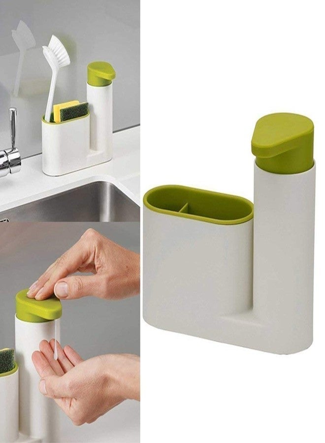 BSITFOW Soap Dispenser for Kitchen & Bathroom Sink,2 in 1 Sink Tidy Set Stand for Kitchen & Bathroom Sink Storage Organizer Soap Holder with Liquid Dispenser (Green Color) (1 pcs) - Image 4