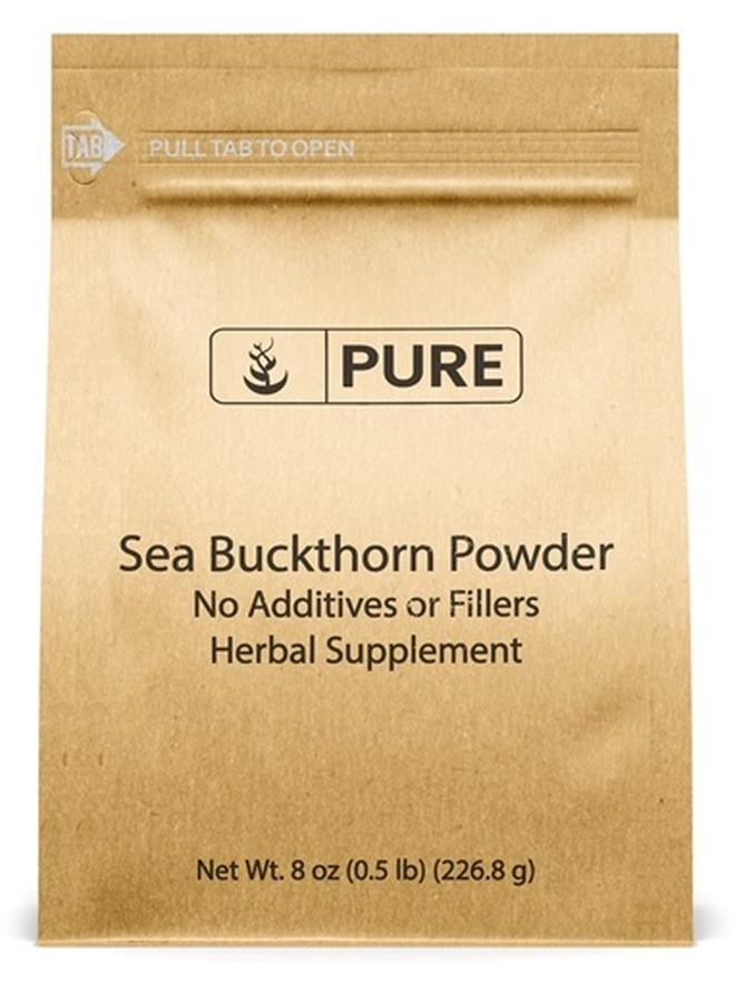 PURE ORIGINAL INGREDIENTS مكونات أصلية نقية من البحر النبق (8 أونصات) مكمل تقليدي، طعم التوت الحامض، غير معدل وراثيًا - Image 1