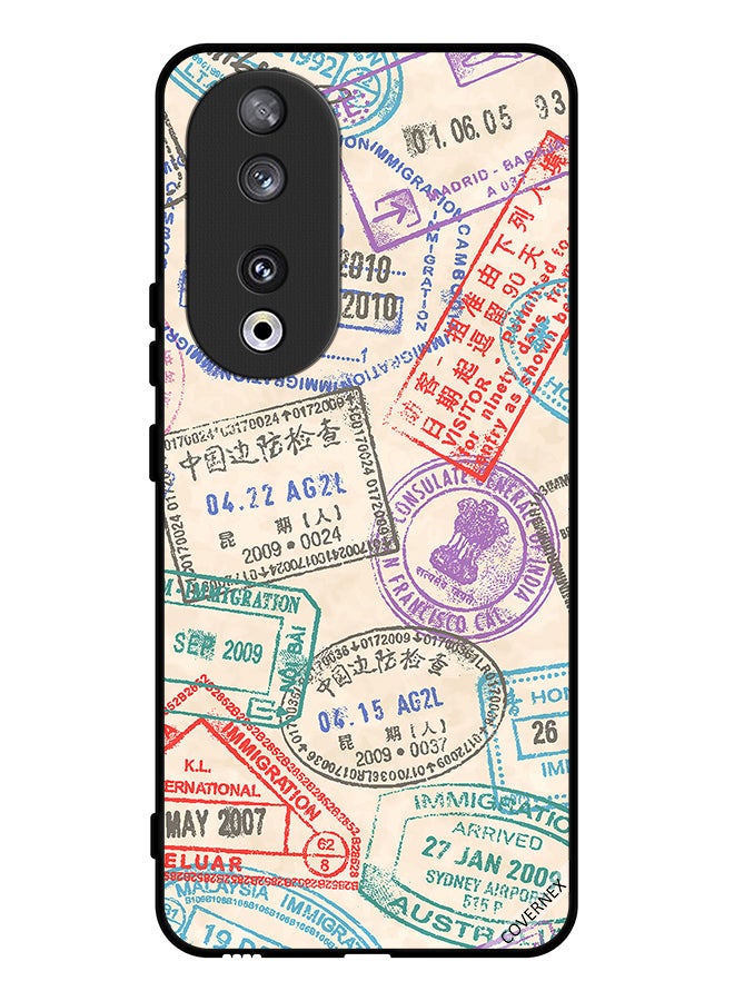 Covernex Protective Case Cover For Honor 90 Travel Stamps Pattern - Image 1