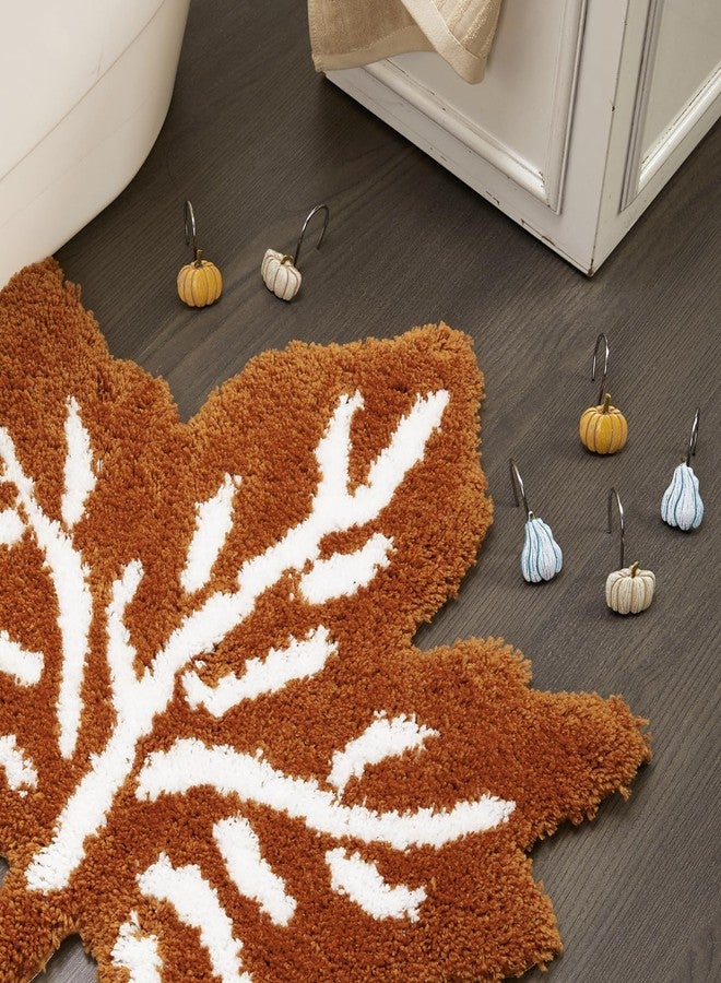 Aldopein 12PCS Cute Pumpkins Decorative Shower Curtain Hooks Rings for Fall Autumn Shower Curtains Bathroom Decorations Accessories Set, Metal Rustproof Thanksgiving Farmhouse Rustic Fall Shower Curtain Hooks - Image 2
