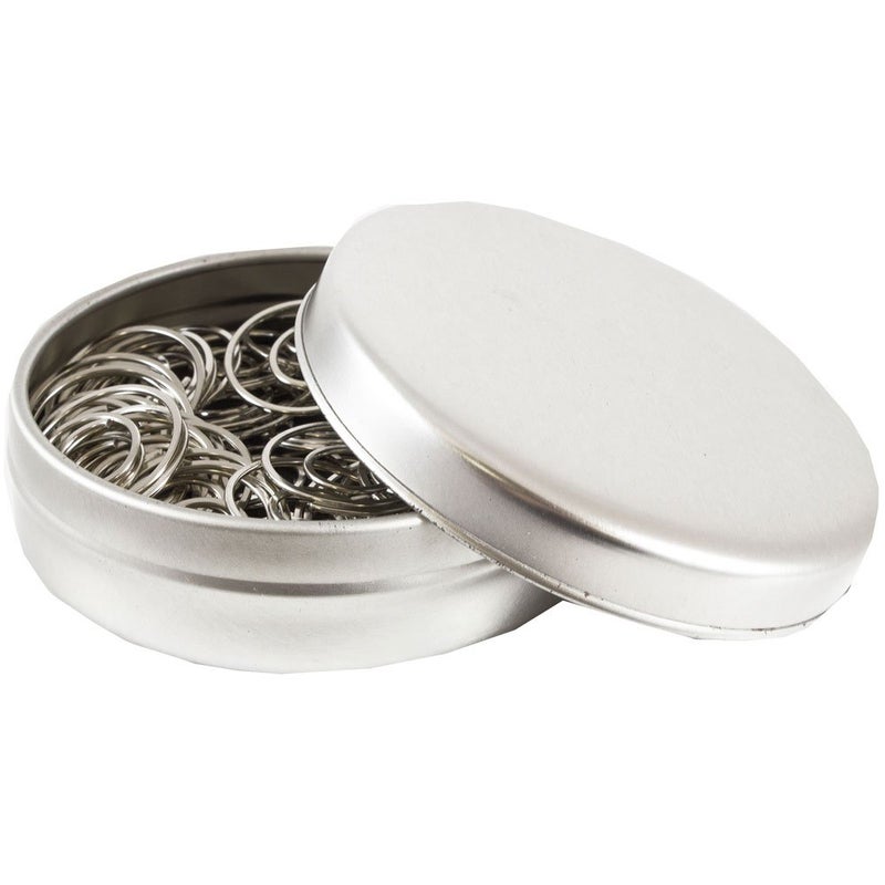 JAM PAPER Circular Paper Clips - Round Paperclips - Silver - 50/Pack