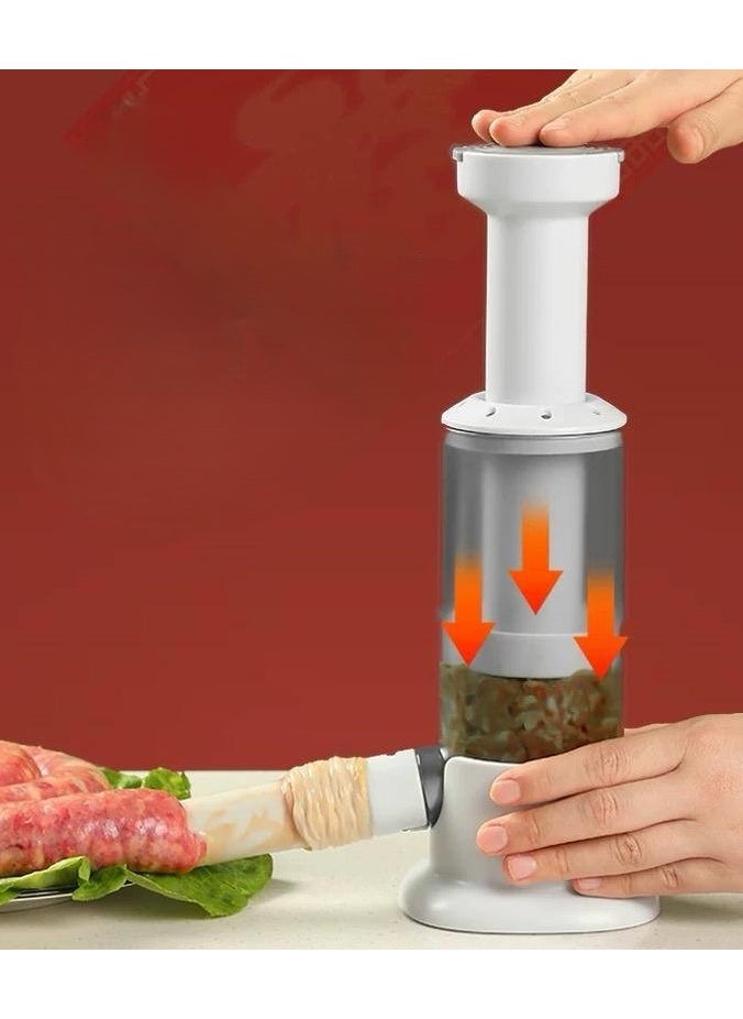 A machine for stuffing meatballs and sausages with a set g to the required size