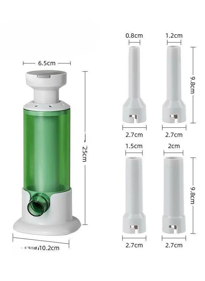 A machine for stuffing meatballs and sausages with a set g to the required size