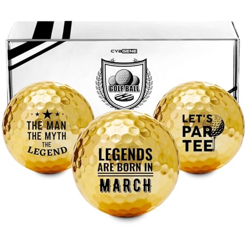 CybGene Birthday Gifts Golf Balls Set for Him, Golf Gifts for Men, Cool Accessories for Golfers, Birthday Golf Balls for Golf Lovers, Dad, Grandpa, Boyfriend, Husband, Brother, Uncle, Boss - March - Image 1
