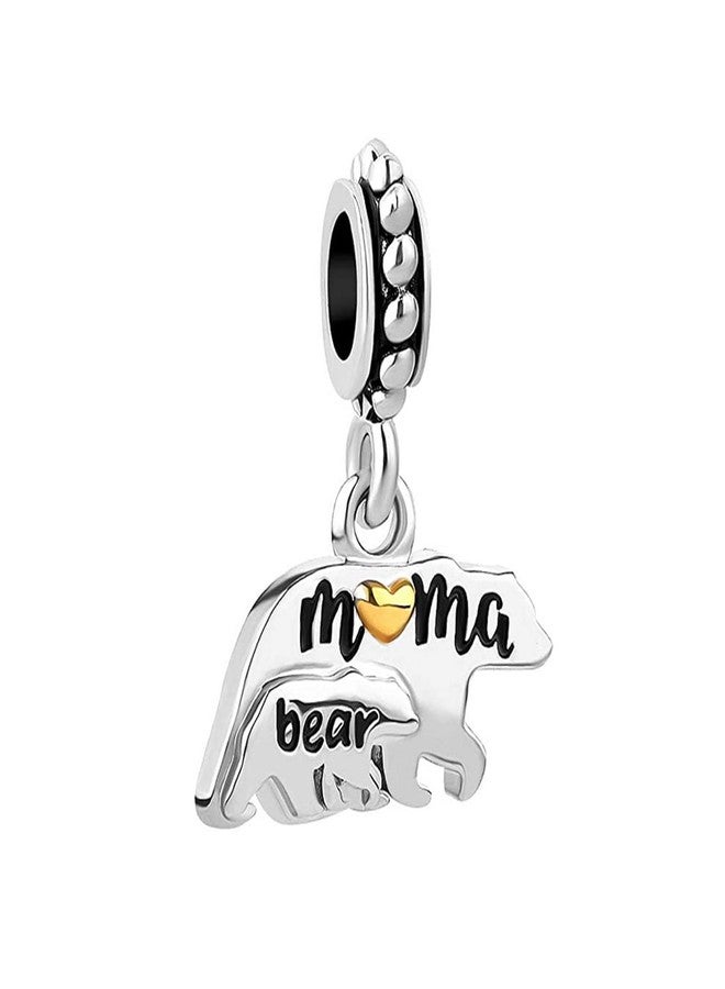 KunBead Mothers Day Mom Gifts from Daughter Son Mama Bear Pendant Charms Compatible with Pandora Bracelets - Image 1