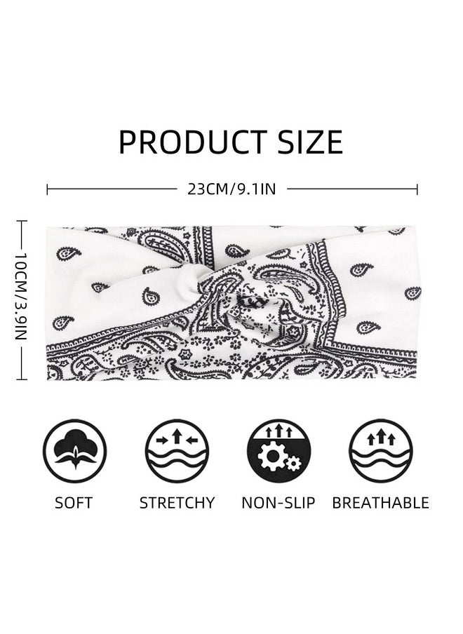 AKTVSHOW - AKTVSHOW Headbands for Women Knotted Headband Elastic Head Bands Women's Hair Band Non-Slip Turban Printed Stylish Sport Sweat Hair Wrap for Girls Cute Hair Accessories 4PCS - Image 1