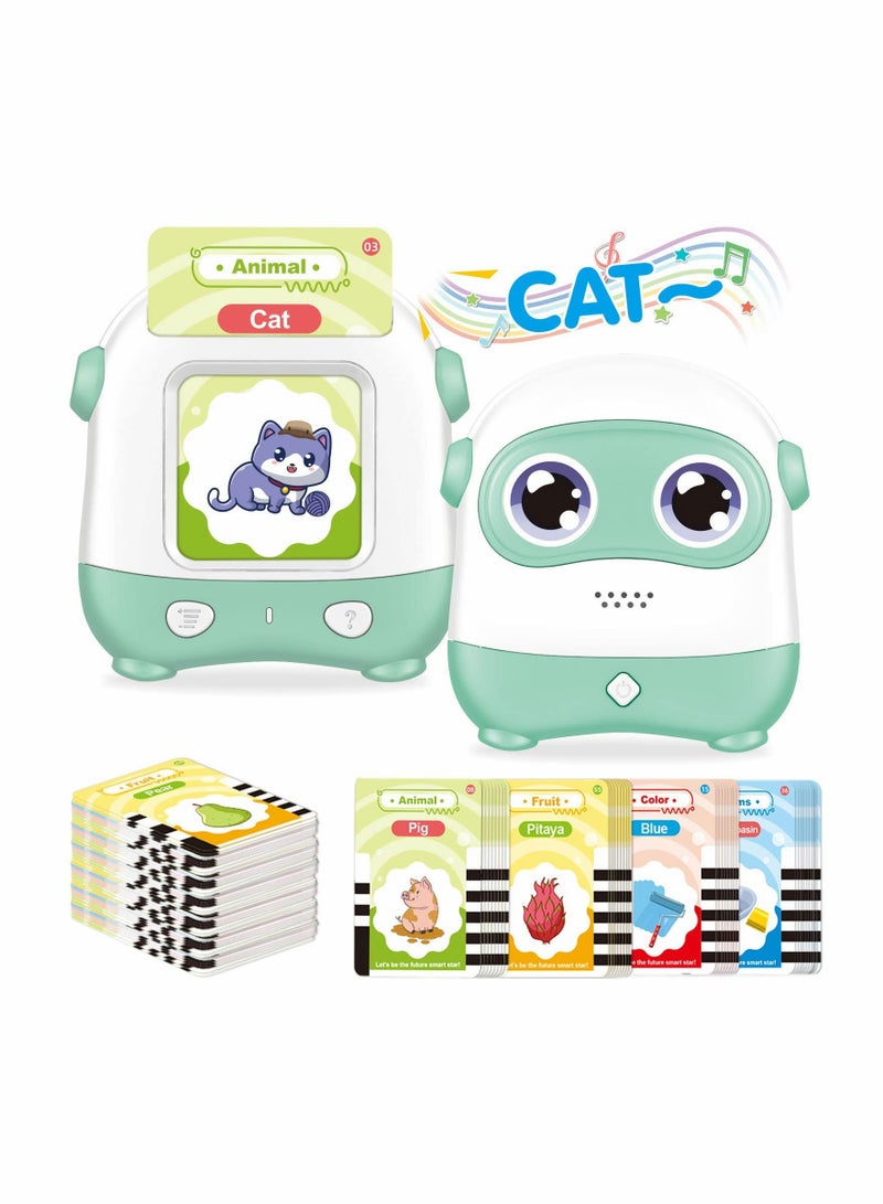 SYOSI Toddler Toys for 2-5 Year Old Boys Girls, Learning Toys Talking Flash Cards with 110 Cards 220 Sight Words, Preschool Educational Toys Games with Sound Effect Kids Birthday Gifts (Green) - Image 1