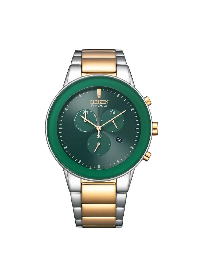 CITIZEN Men's Stainless Steel with Two-Tone Rose Gold Plating Strap ECO-DRIVE  Watch AT2244-84X - 43 mm