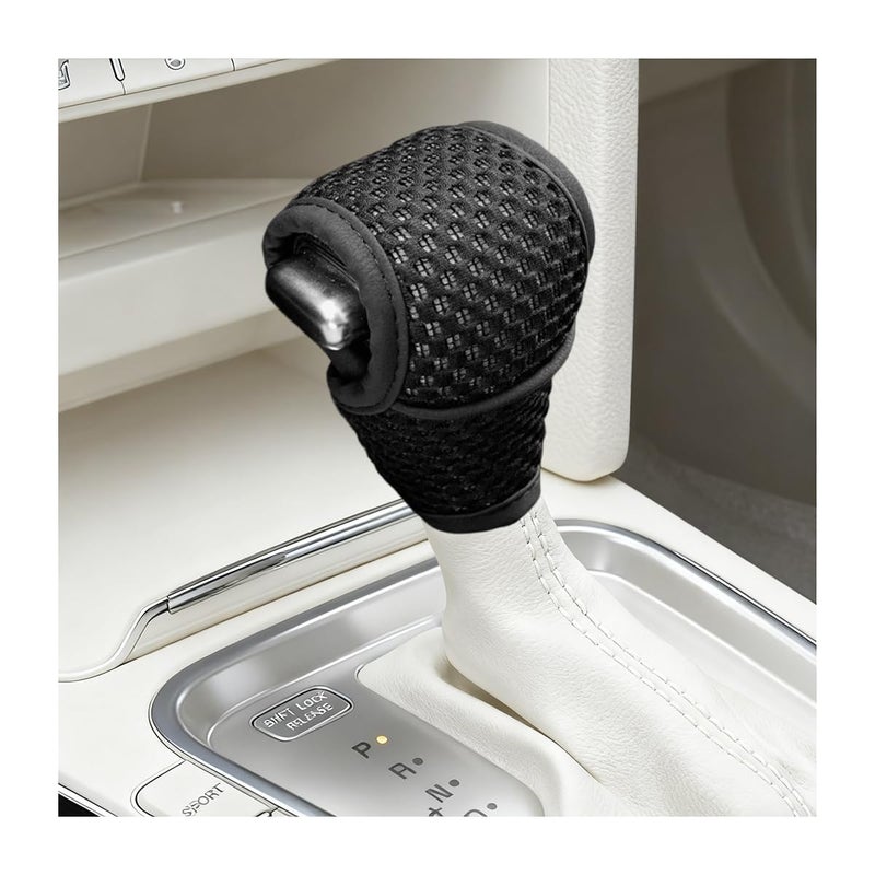 Ywdiml Car Gear Shift Knob Cover DustProof Soft Breathable Vehicle Manual Stick Handle Shifting Knob Protector Automotive Interior Shift Lever Decoration Universal for SUV Sedan Truck Black - Image 3