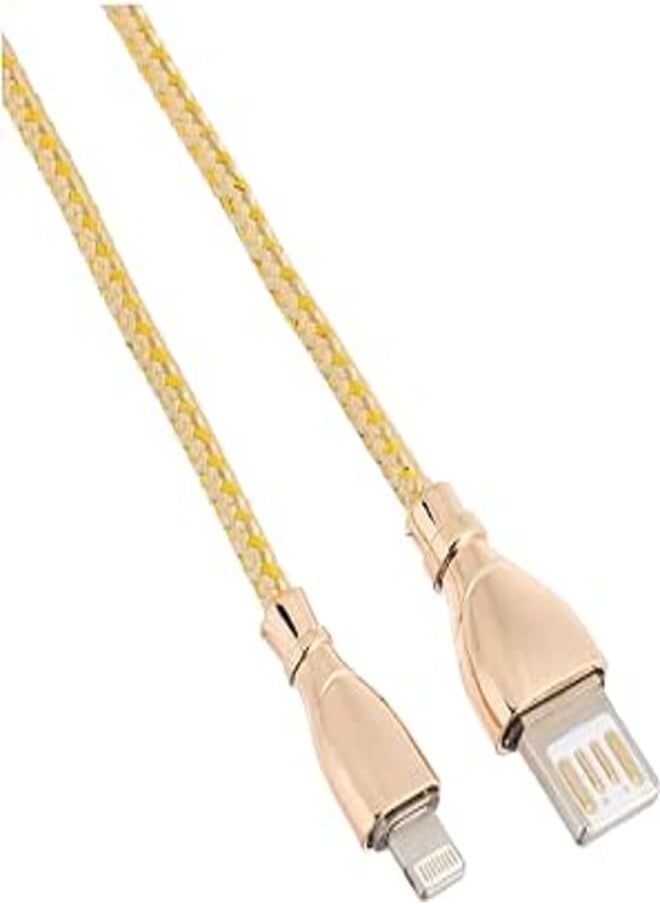 IVON Ivon kx2100 lightning & usb cable for fast charging and data transfer, 1 m - pink and gold 