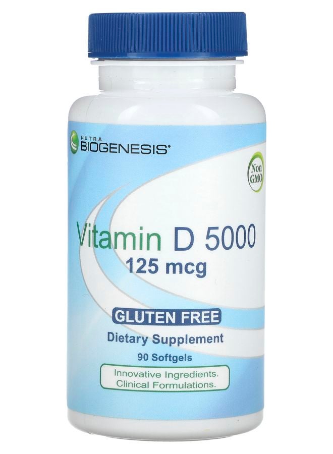 Nutra BioGenesis Vitamin D 5000 125 mcg 90 Softgels - Image 1