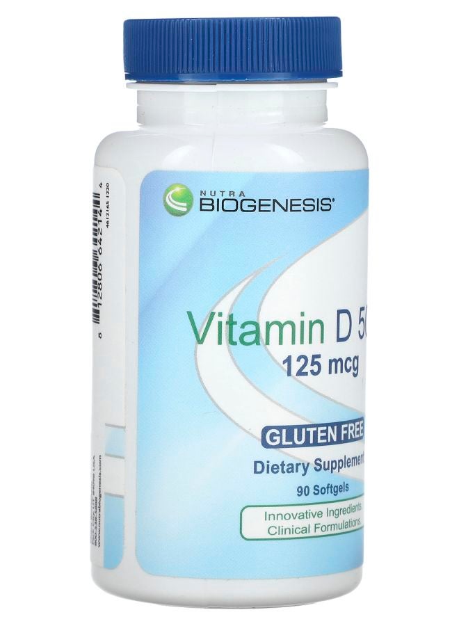 Nutra BioGenesis Vitamin D 5000 125 mcg 90 Softgels - Image 2