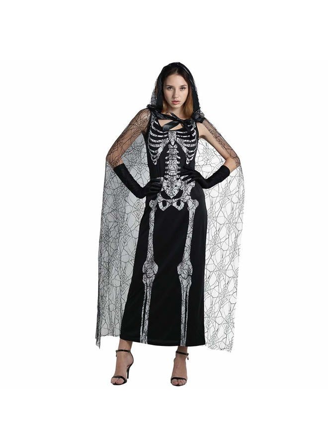 EraSpooky Women's Spider Web Skeleton Adult Halloween Costume(Black, OneSize) - Image 1