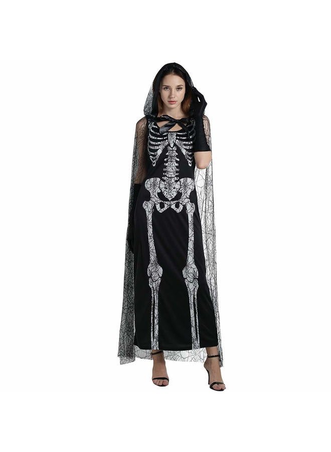 EraSpooky Women's Spider Web Skeleton Adult Halloween Costume(Black, OneSize) - Image 3