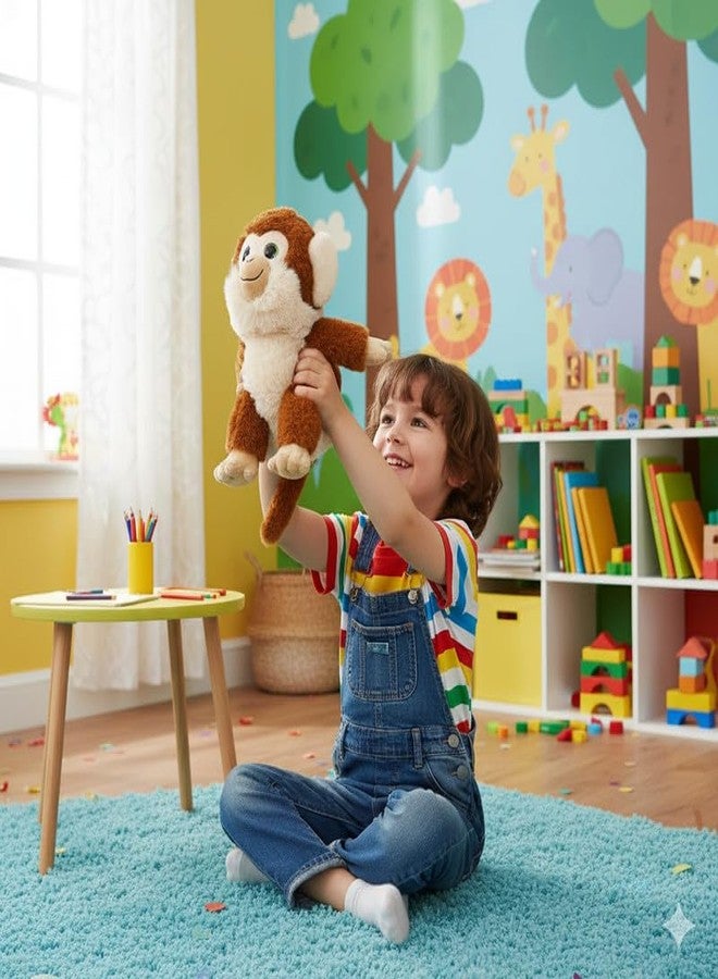 STRIDERS لعبة قرد ستريدرز القطيفة الناعمة للأطفال - بني 8 بوصات | حيوان محشو لطيف للأطفال | قرد محبب ومحبوب للبنات والأولاد | لعبة قطيفة ناعمة لوقت اللعب - Image 5