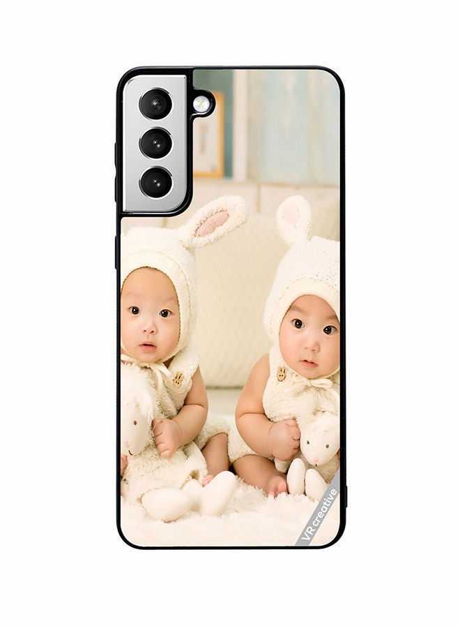 VR CREATIVE Protective Case Cover For Samsung Galaxy S22 Plus 5G Twin Babies Design Multicolour - Image 1