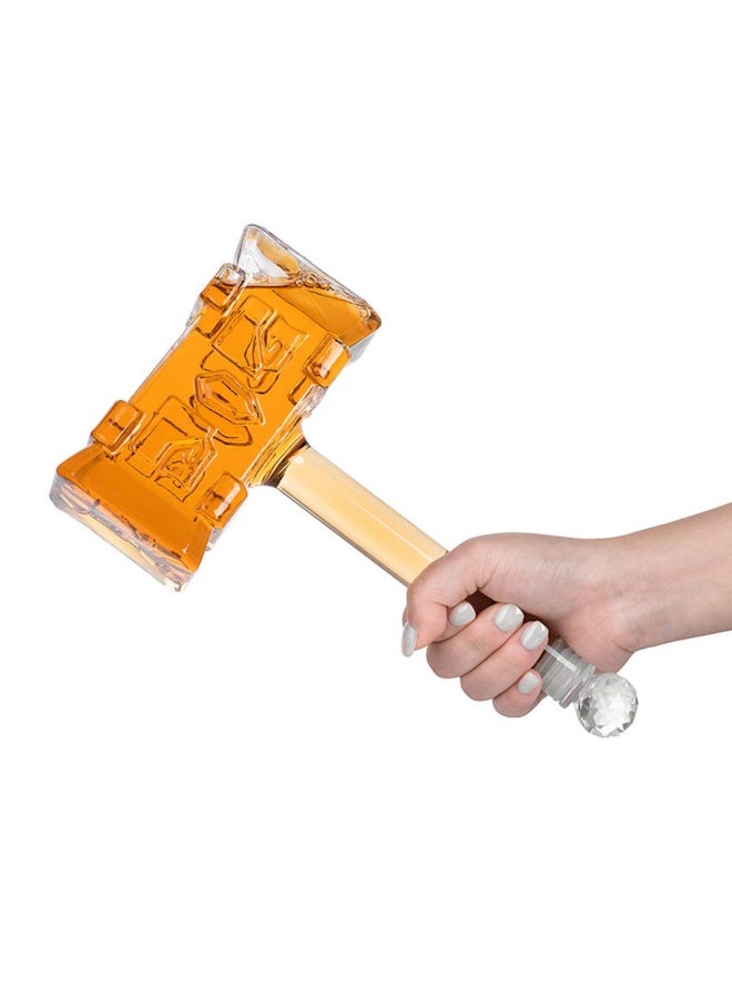 Willcome Creative Hammer Shaped Whiskey Decanter Glass Liquor Bottle for Cocktail, Alcohol, Scotch, Bourbon, Vodka or Wine - 13.5 Oz - Image 1
