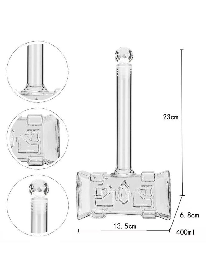 Willcome Creative Hammer Shaped Whiskey Decanter Glass Liquor Bottle for Cocktail, Alcohol, Scotch, Bourbon, Vodka or Wine - 13.5 Oz - Image 2