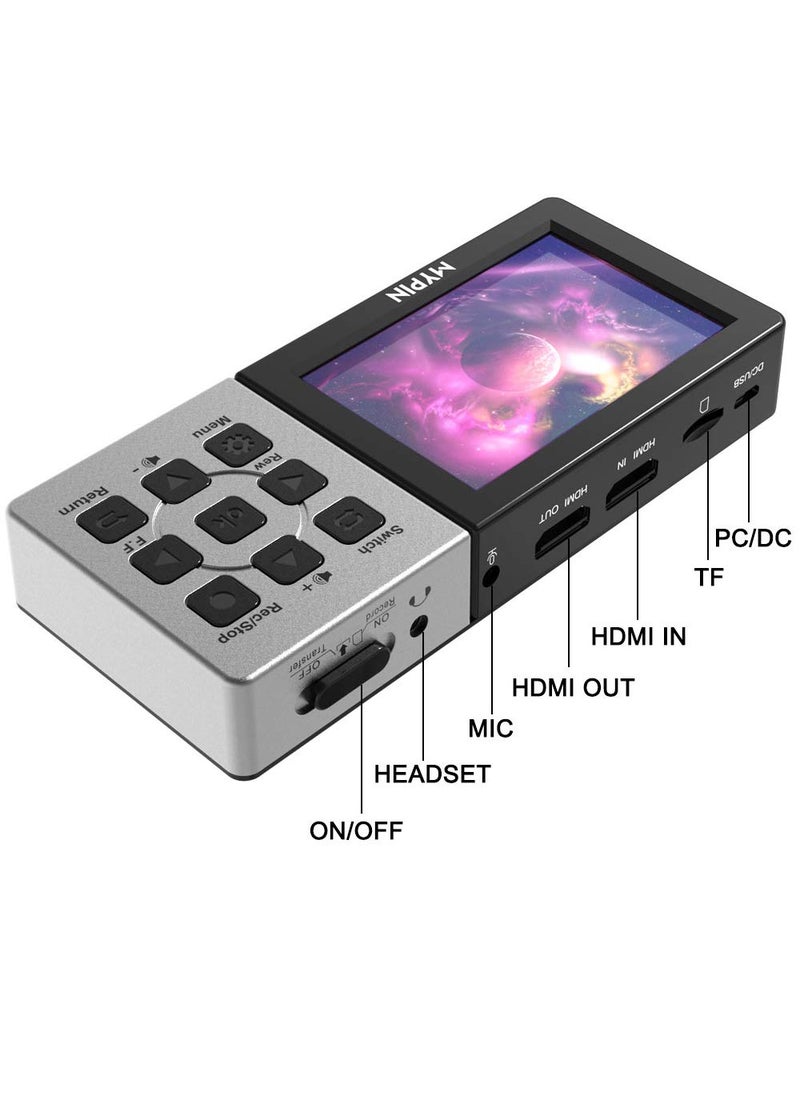 Mypin 1080P@60fps Capture Card with 3.5 Inch LCD and Remote Control, HDMI Video Recorder for PS4, Xbox One,LiveTV,DVR, Support Playback/Schedule Recording/Mic in(Without PC)  - Image 2