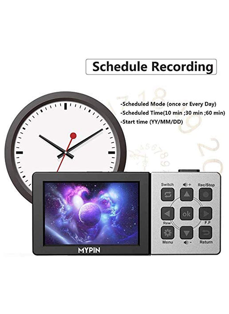 1080P@60fps Capture Card with 3.5 Inch LCD and Remote Control, HDMI Video Recorder for PS4, Xbox One,LiveTV,DVR, Support Playback/Schedule Recording/Mic in(Without PC)