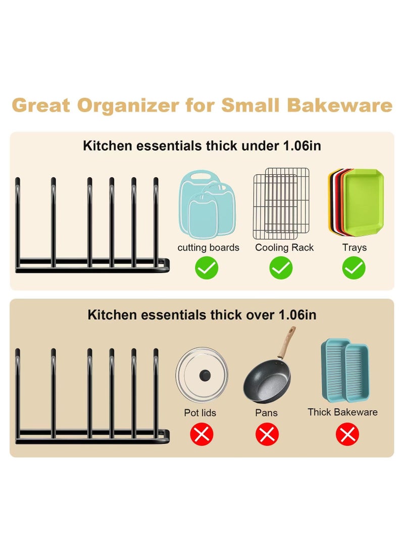 SYOSI منظم لوح التقطيع، [عبوة 2] حامل لوح التقطيع، رفوف صغيرة لتبريد صينية الكعك، مكان تخزين للمنظم في خزانة المطبخ، منظم أدوات الخبز 7.08 × 5.51 × 3.15 إنش - Image 3