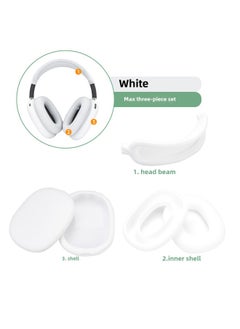 Digital Computer/bluetooth Headset Case/bluetooth Headset Shell Protective Cover For Airpods Pro-Color:max Three-piece White (head Beam + Shell + Ear Cap)-Model:Applicable To Airpods Max