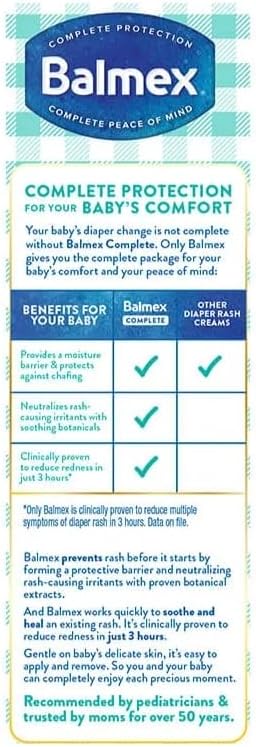 Balmex Diaper Rash Cream with Aloe  Vitamin E 4 oz - Image 2