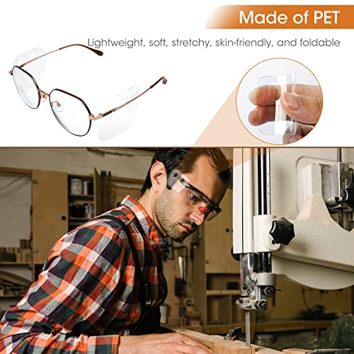 SDSNTE 20 Pairs Clear Stretchy Lightweight Glasses Slip-on Side Shields Fit Most Glasses Frames for Minimizing the Injuries to the Eyes from Windblown Particulates Sand and More，20 pack - Image 4