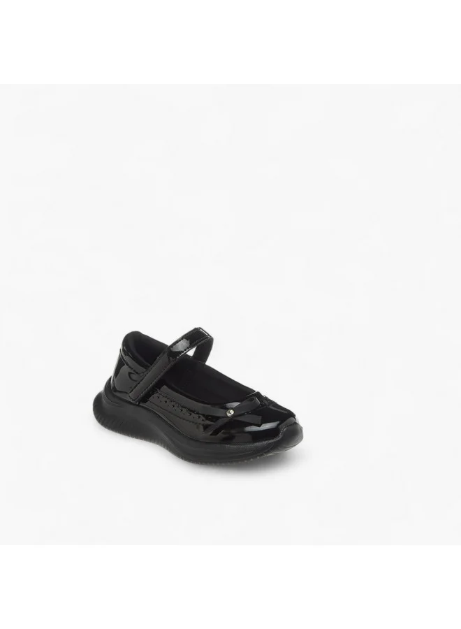 Dash Girls Bow Accent School Shoes with Hook and Loop Closure