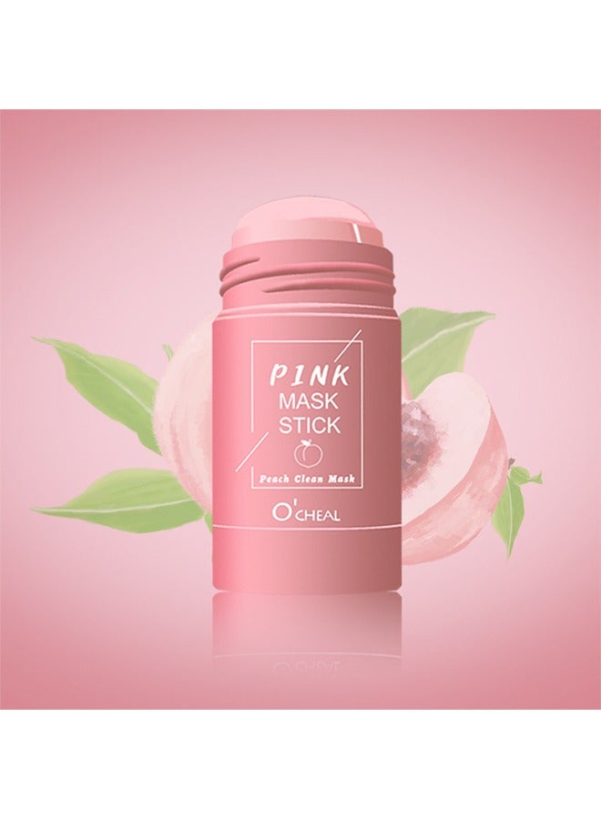 OCHEAL Pink Mask Stick Peach Clean Mask - Cleans Face Minimize Pores Blackhead and Acne Anti Aging Wrinkle Reduction Skincare with Peach Face Mask Blackheads and Acne Removal Peach Clay Face Mask 40g - Image 5