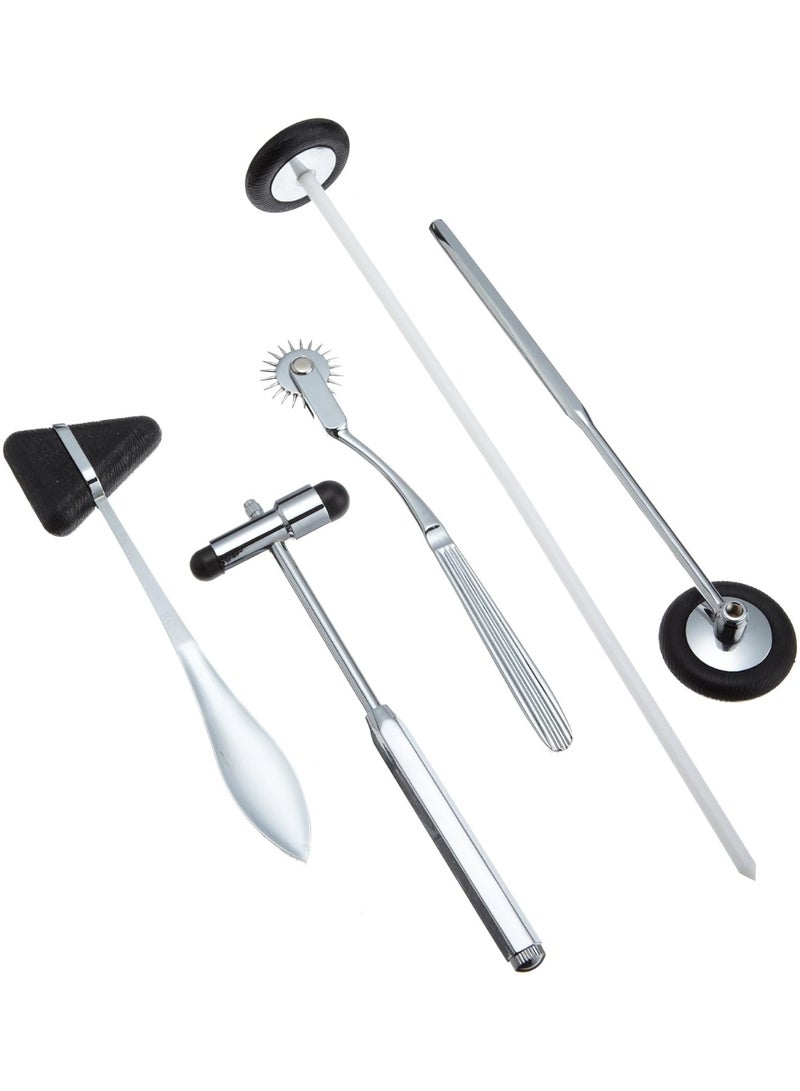 تنم مجموعة مطرقة الأعصاب للتشخيص مكونة من 5 قطع – طقم فحص الأعصاب الطبي (فضي) - Image 4