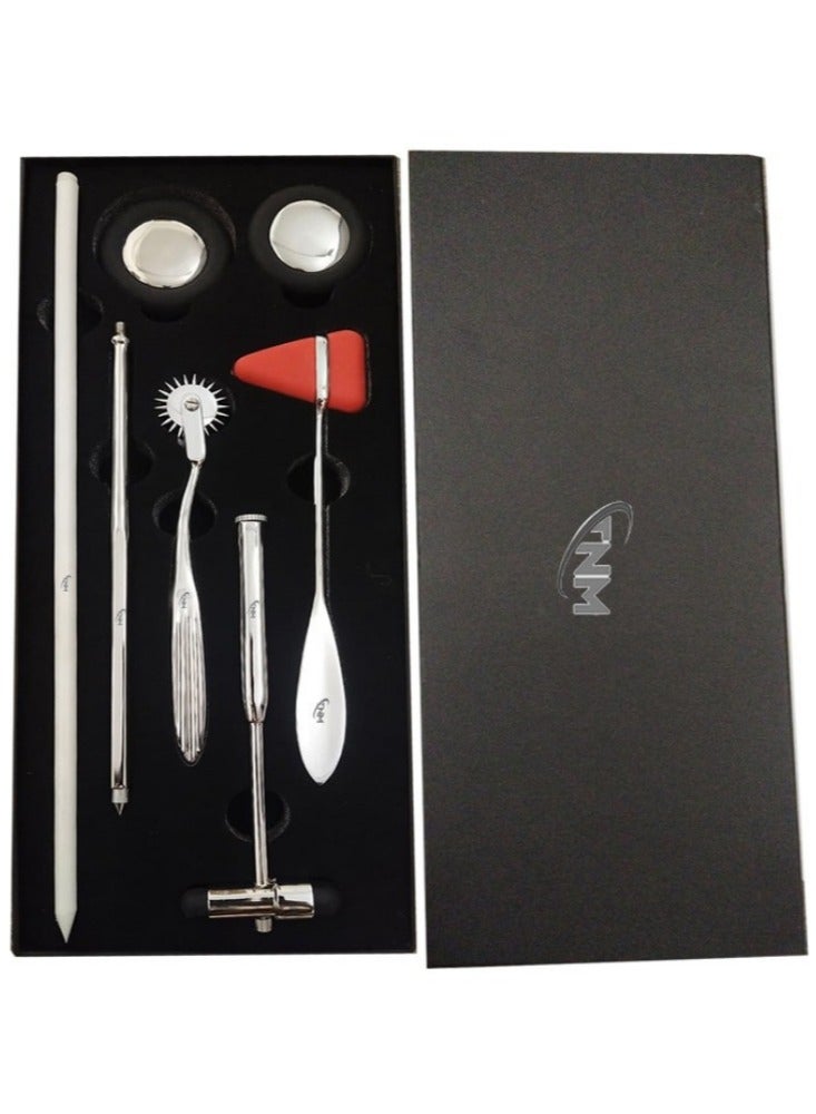 تنم مجموعة مطرقة الأعصاب للتشخيص مكونة من 5 قطع – طقم فحص الأعصاب الطبي (فضي) - Image 1