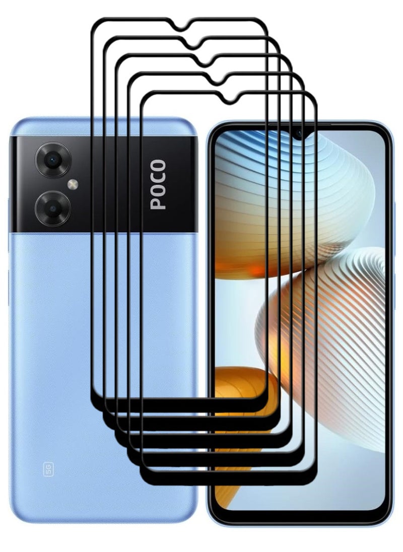 ACLIX 5 Pieces Antistatic ESD Dustproof Premium Quality High Definition Tempered Glass Screen Protector Designed For Xiaomi Poco M4 5G - Image 1